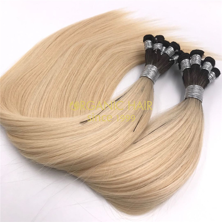 Rooted color full cuticle hand tied wefts hair extensions X271